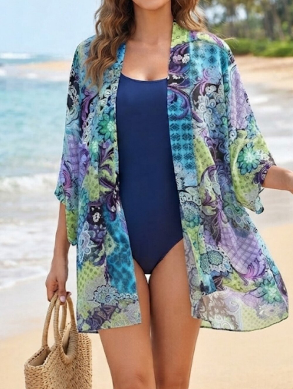 Sheer & Breezy, Lightweight, Floral Beach Kimono